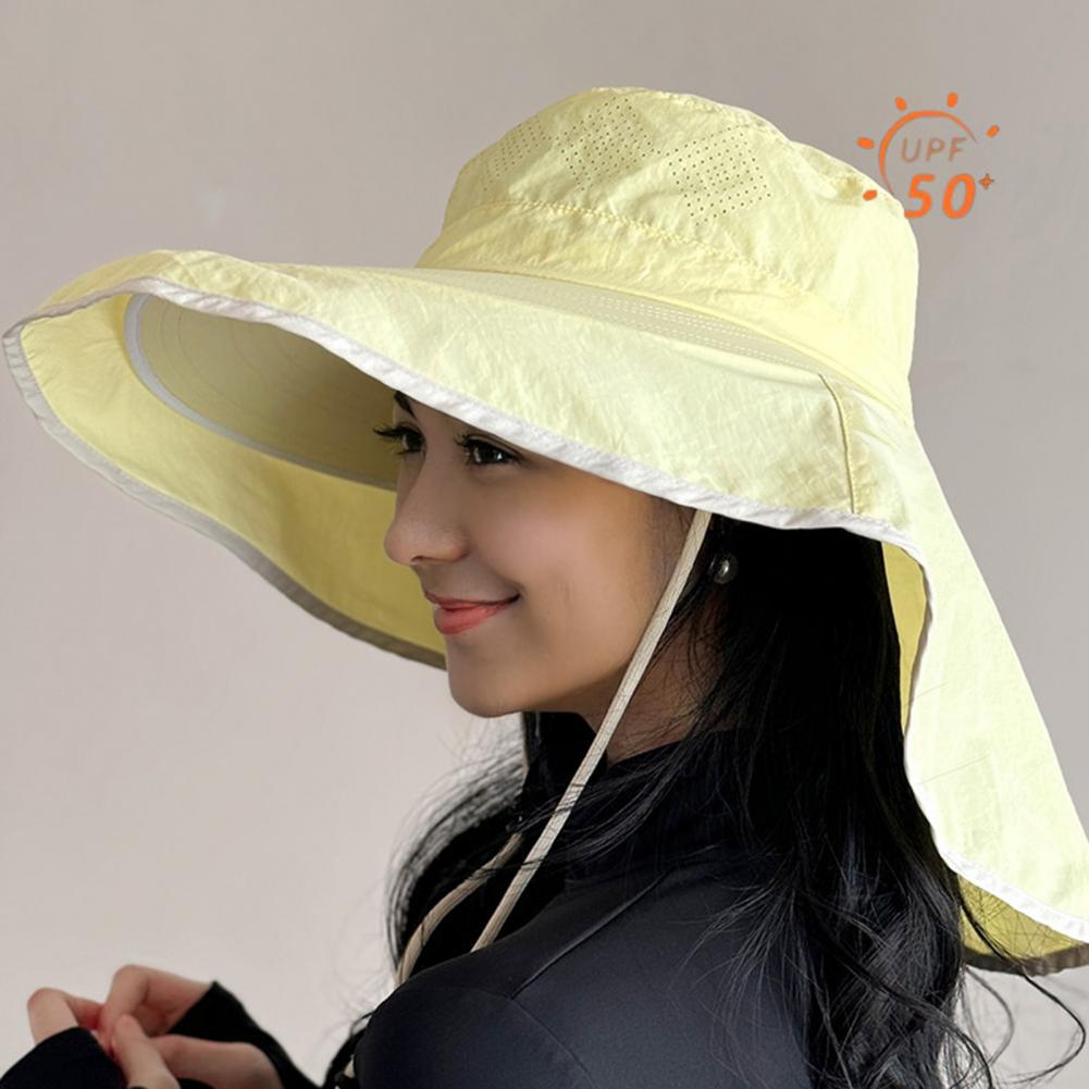 Hat Floppy Wide - Kadın güneş şapkası boyun kapaklı geniş